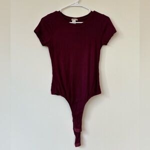 Bozzolo Deep Red Ribbed Bodysuit